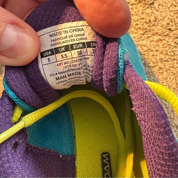 UA Under Armour Micro G Blue & Green Running Shoes Athletic Sneakers Size 8 - Picture 9 of 10